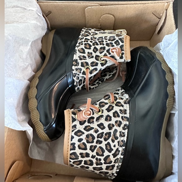 🖤SOLD🖤Sperry Saltwater Animal Duck Boot/Leopard and Black - Picture 6 of 12